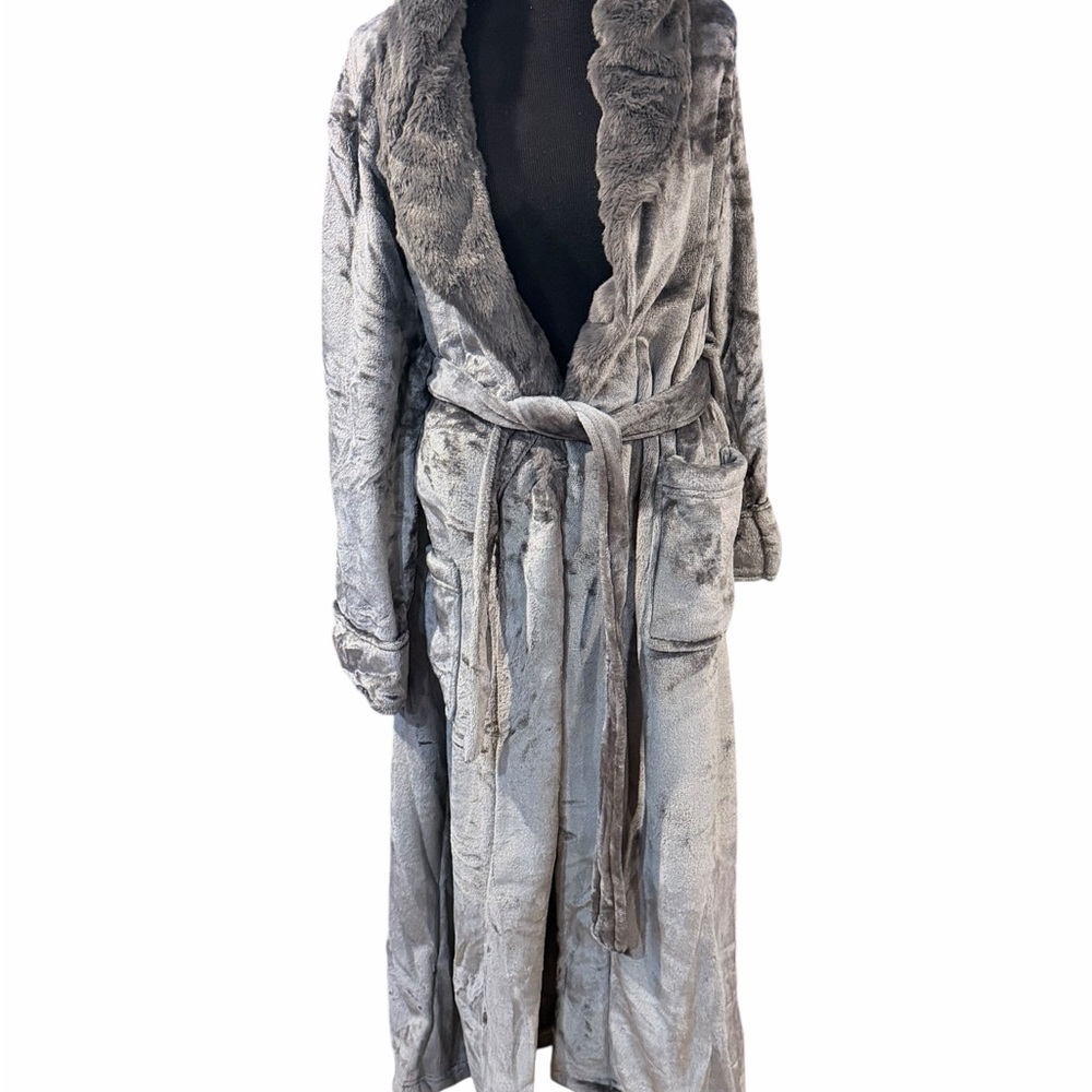 Berkshire Blanket Classic Extra-Fluffy™ Plush Women Robe Small Gray NWT